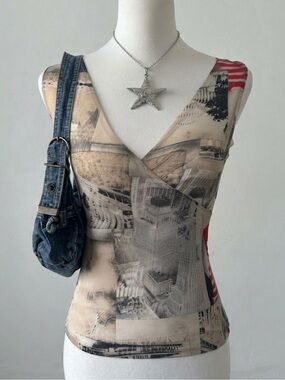 All over graphic vintage Y2K tank top